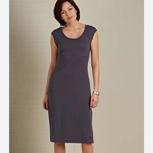 100% Organic Pima Cotton Gray Scoop Neck Dress (Flawed) - Fair Indigo - Medium